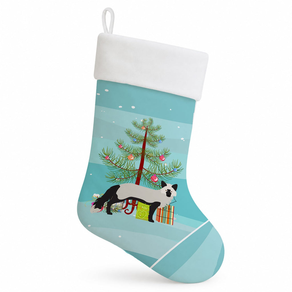 Silver Fox Christmas Holiday Stocking Double-Sided Print, Polyester Suede,11x18, Made in USA
