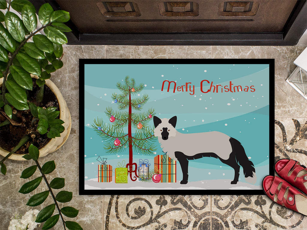 Silver Fox Christmas Doormat Indoor Outdoor 24H X 36W Front Door Mat Rugs for Entryway, Non Slip Washable Low Pile,