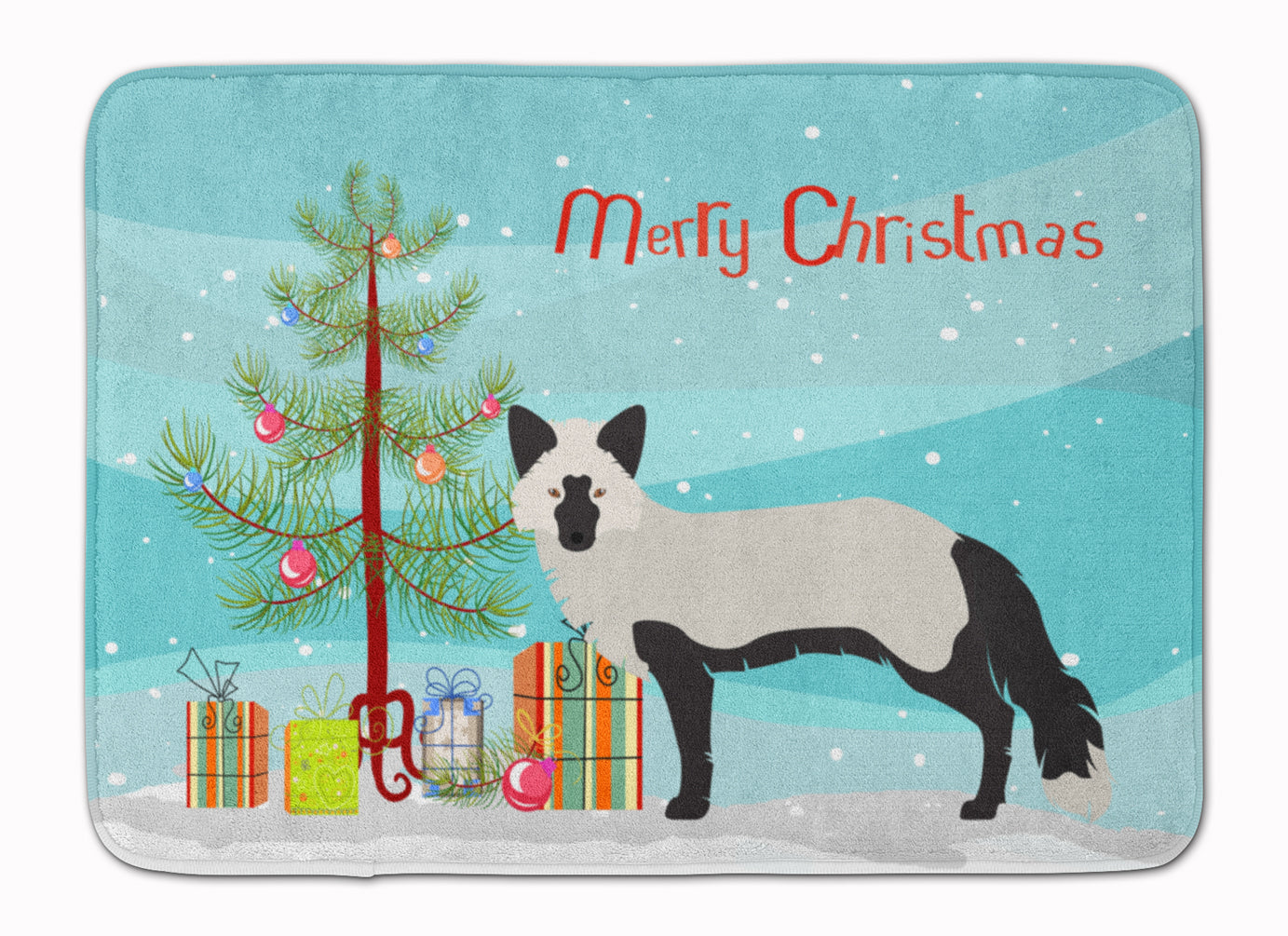 Silver Fox Christmas Memory Foam Kitchen Mat Machine Washable Anti-Fatigue Cushion Comfort Bath or Kitchen Rug