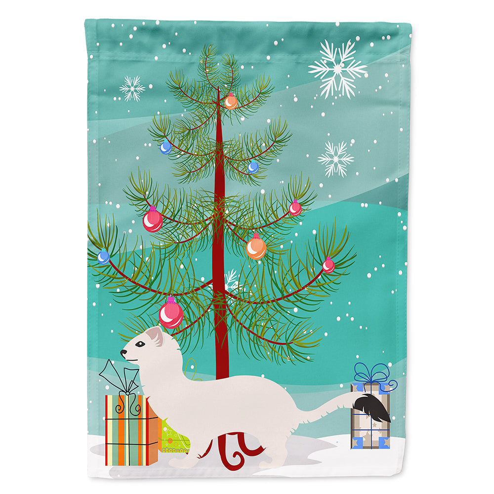 Stoat Short-tailed Weasel Christmas House Flag 28x40 Porch Sleeve Pole Decorative Outside Yard Banner Artwork Wall Hanging, Polyester