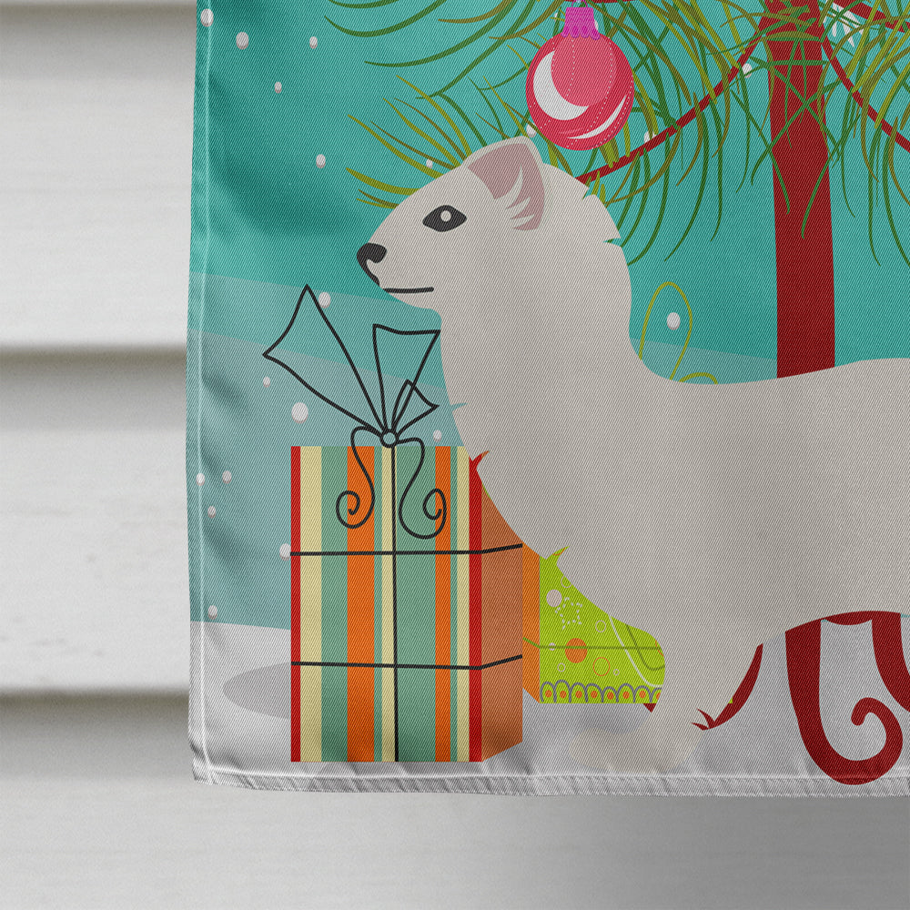 Stoat Short-tailed Weasel Christmas House Flag 28x40 Porch Sleeve Pole Decorative Outside Yard Banner Artwork Wall Hanging, Polyester