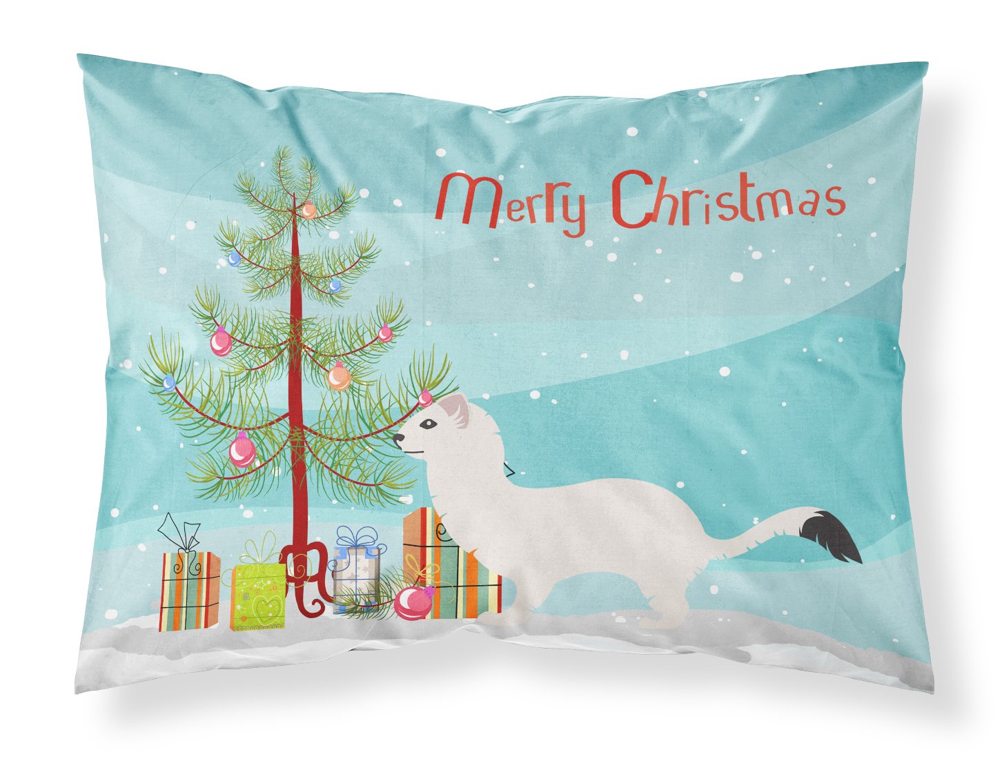 Stoat Short-tailed Weasel Christmas Standard Pillowcase Lightweight Super Soft Easy Care Decorative Artwork Pillowcase, Standard