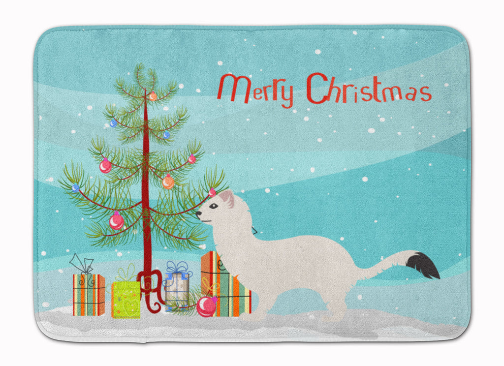 Stoat Short-tailed Weasel Christmas Memory Foam Kitchen Mat Machine Washable Anti-Fatigue Cushion Comfort Bath or Kitchen Rug