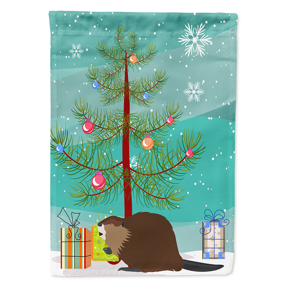 Eurasian Beaver Christmas House Flag 28x40 Porch Sleeve Pole Decorative Outside Yard Banner Artwork Wall Hanging, Polyester