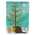 Eurasian Beaver Christmas House Flag 28x40 Porch Sleeve Pole Decorative Outside Yard Banner Artwork Wall Hanging, Polyester