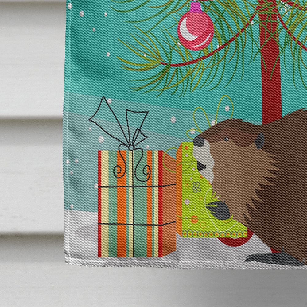 Eurasian Beaver Christmas House Flag 28x40 Porch Sleeve Pole Decorative Outside Yard Banner Artwork Wall Hanging, Polyester