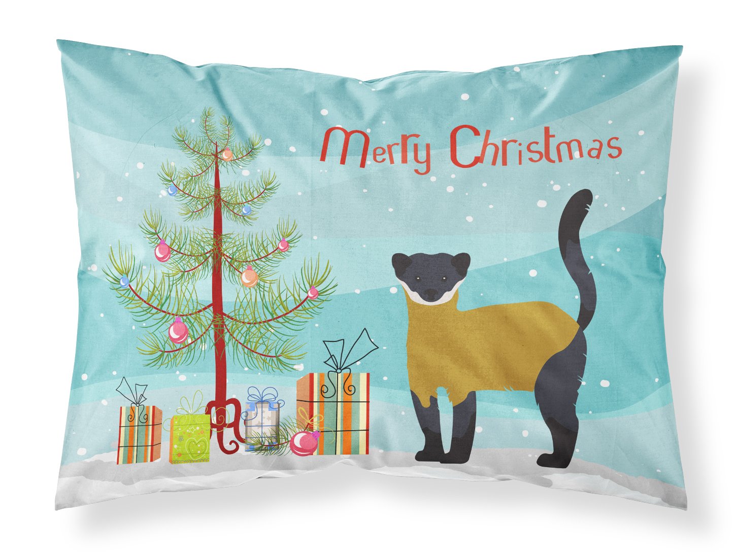 Yellow-Throated Marten Christmas Standard Pillowcase Lightweight Super Soft Easy Care Decorative Artwork Pillowcase, Standard