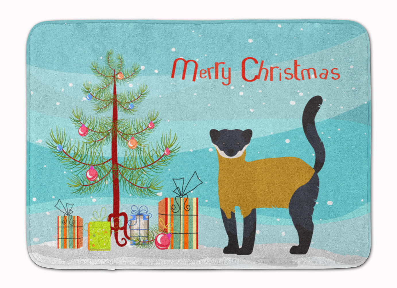 Yellow-Throated Marten Christmas Memory Foam Kitchen Mat Machine Washable Anti-Fatigue Cushion Comfort Bath or Kitchen Rug