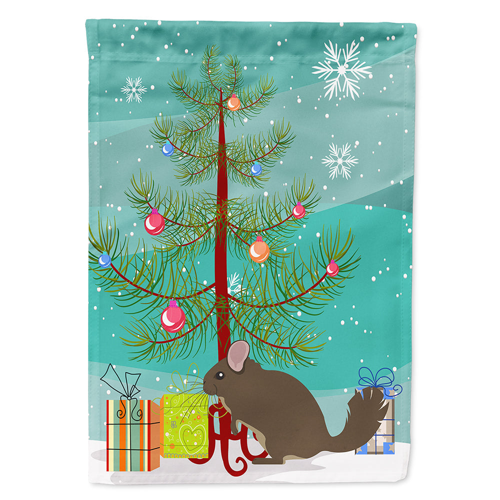 Chinchilla Christmas House Flag 28x40 Porch Sleeve Pole Decorative Outside Yard Banner Artwork Wall Hanging, Polyester