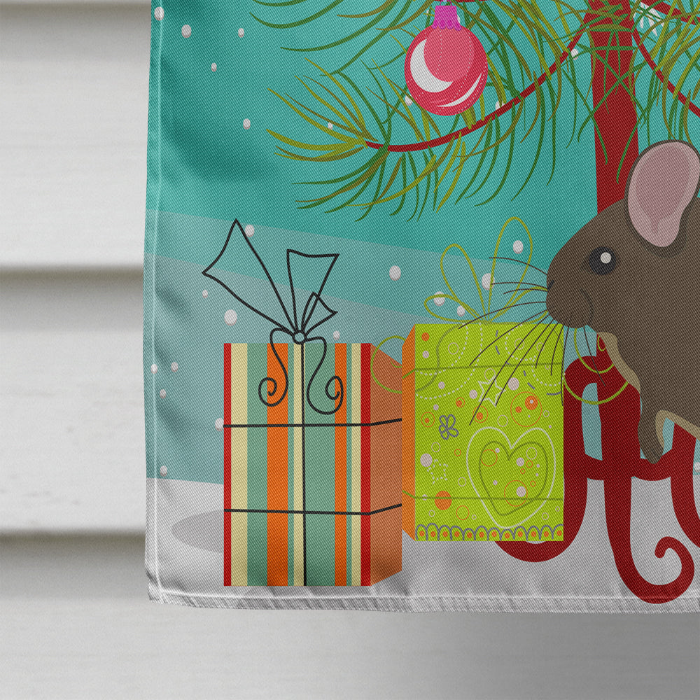 Chinchilla Christmas House Flag 28x40 Porch Sleeve Pole Decorative Outside Yard Banner Artwork Wall Hanging, Polyester