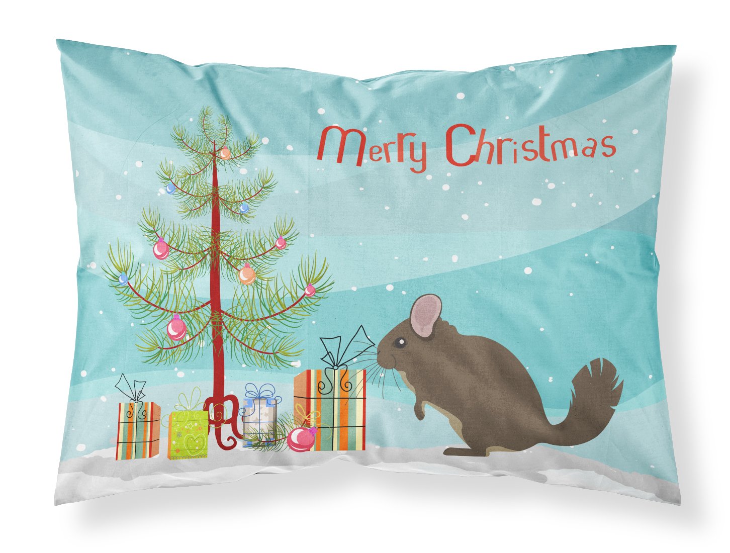 Chinchilla Christmas Standard Pillowcase Lightweight Super Soft Easy Care Decorative Artwork Pillowcase, Standard