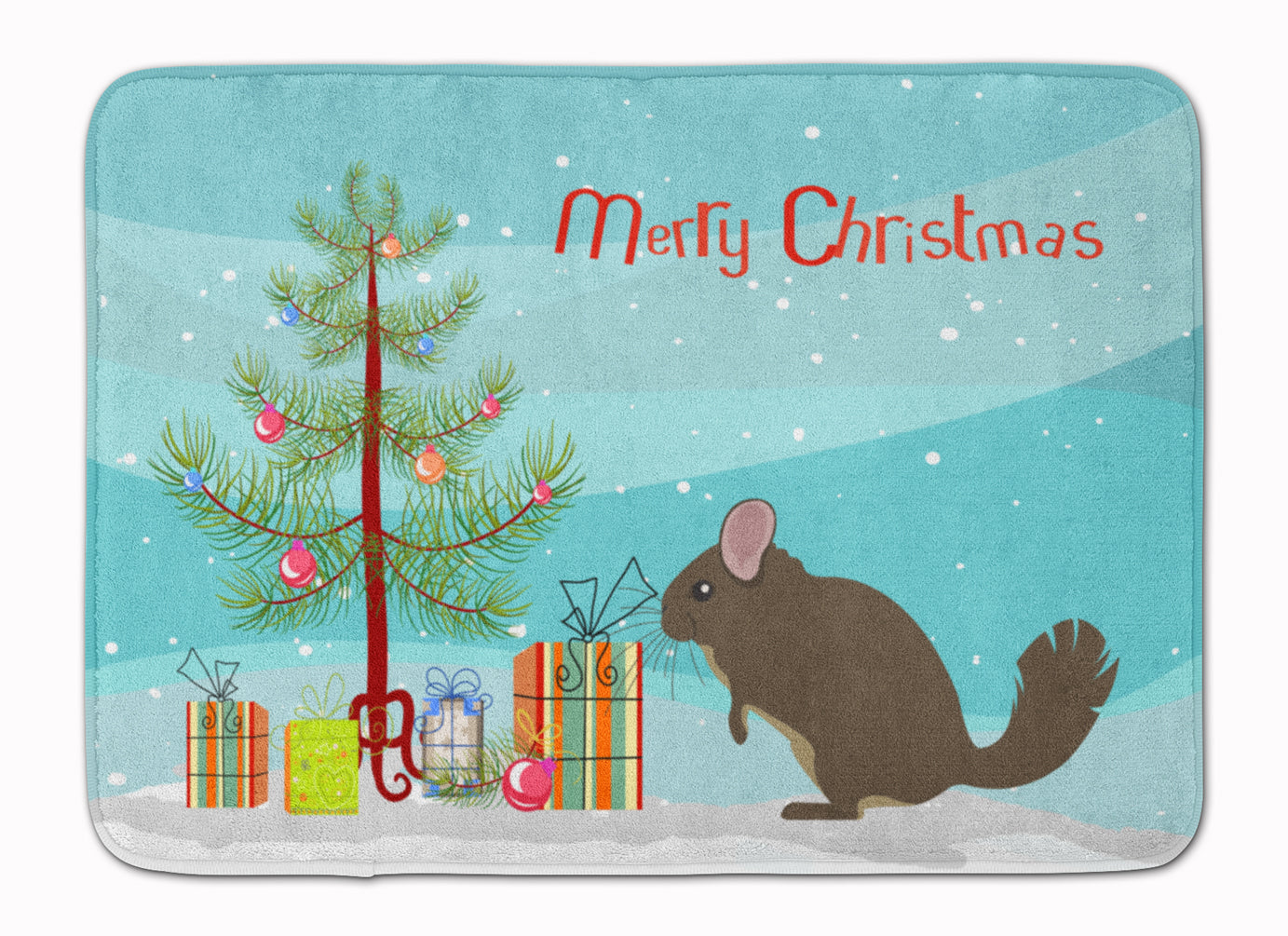 Chinchilla Christmas Memory Foam Kitchen Mat Machine Washable Anti-Fatigue Cushion Comfort Bath or Kitchen Rug