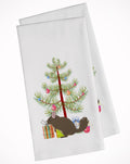 Chinchilla Christmas Kitchen Towel Set of 2 White Dish Towels Decorative Bathroom Hand towel for Hand, Face, Hair, Yoga, Tea, Dishcloth, 19 X 28", White