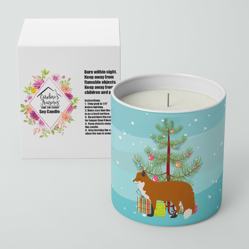 Red Fox Christmas Decorative Soy Candle Nature Soy Wax Essential Oil Home Decor Ideal for Bedroom Kitchen Bath Office Gift, 10 oz