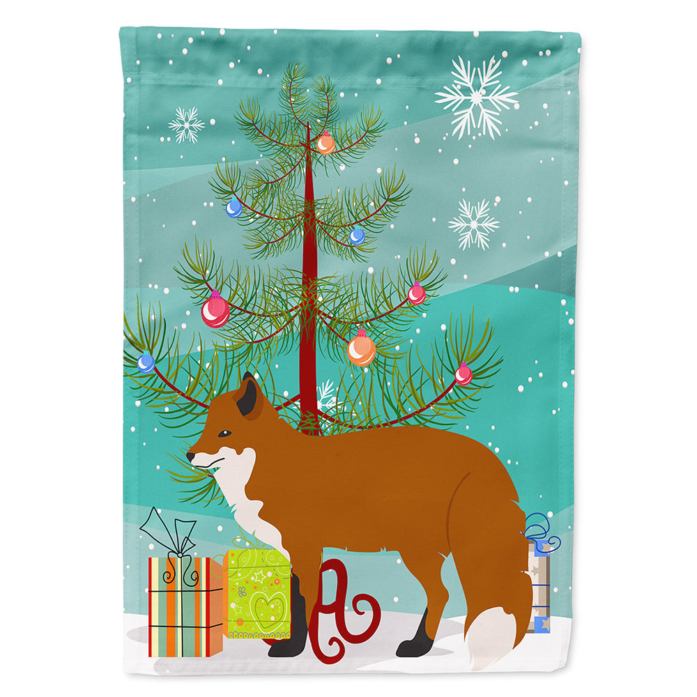 Red Fox Christmas House Flag 28x40 Porch Sleeve Pole Decorative Outside Yard Banner Artwork Wall Hanging, Polyester