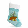 Red Fox Christmas Holiday Stocking Double-Sided Print, Polyester Suede,11x18, Made in USA
