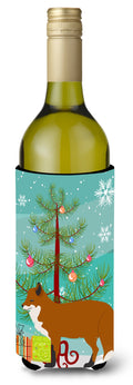 Red Fox Christmas Wine Bottle Hugger Gift Sleeve for Standard 750 ml Bottles, Insulated Reusable Also Fits Mini Shot & Pint Bottles