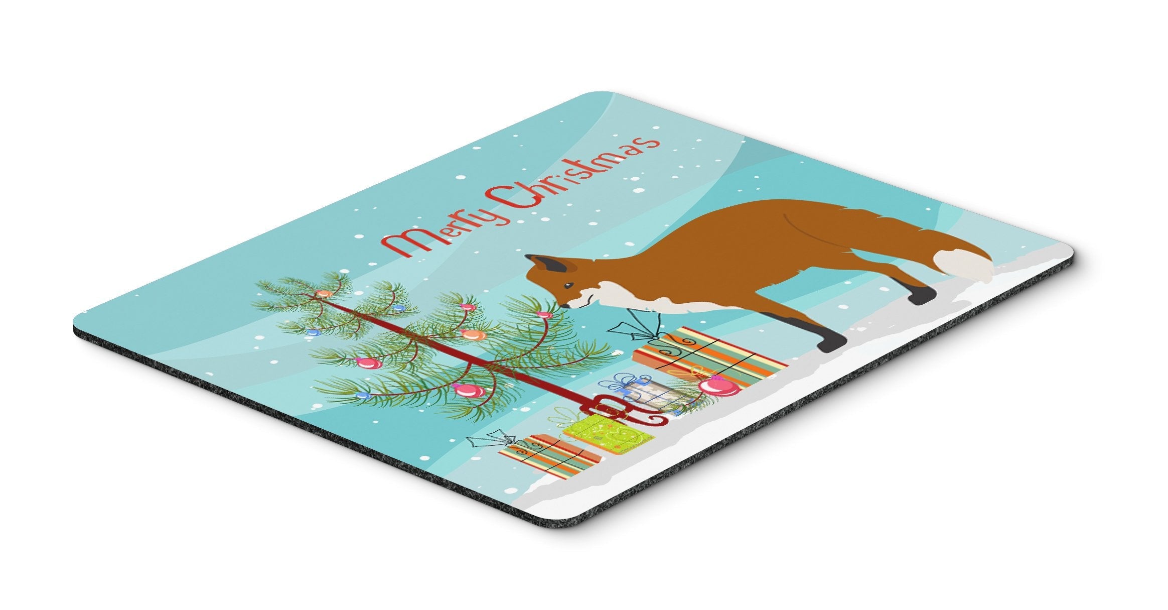 Red Fox Christmas Mouse Pad, Heat Resistant Trivet Hot Pad , Non Slip Rubber Desk Mat, Kitchen Counter Protector, Home Office Decor Gift