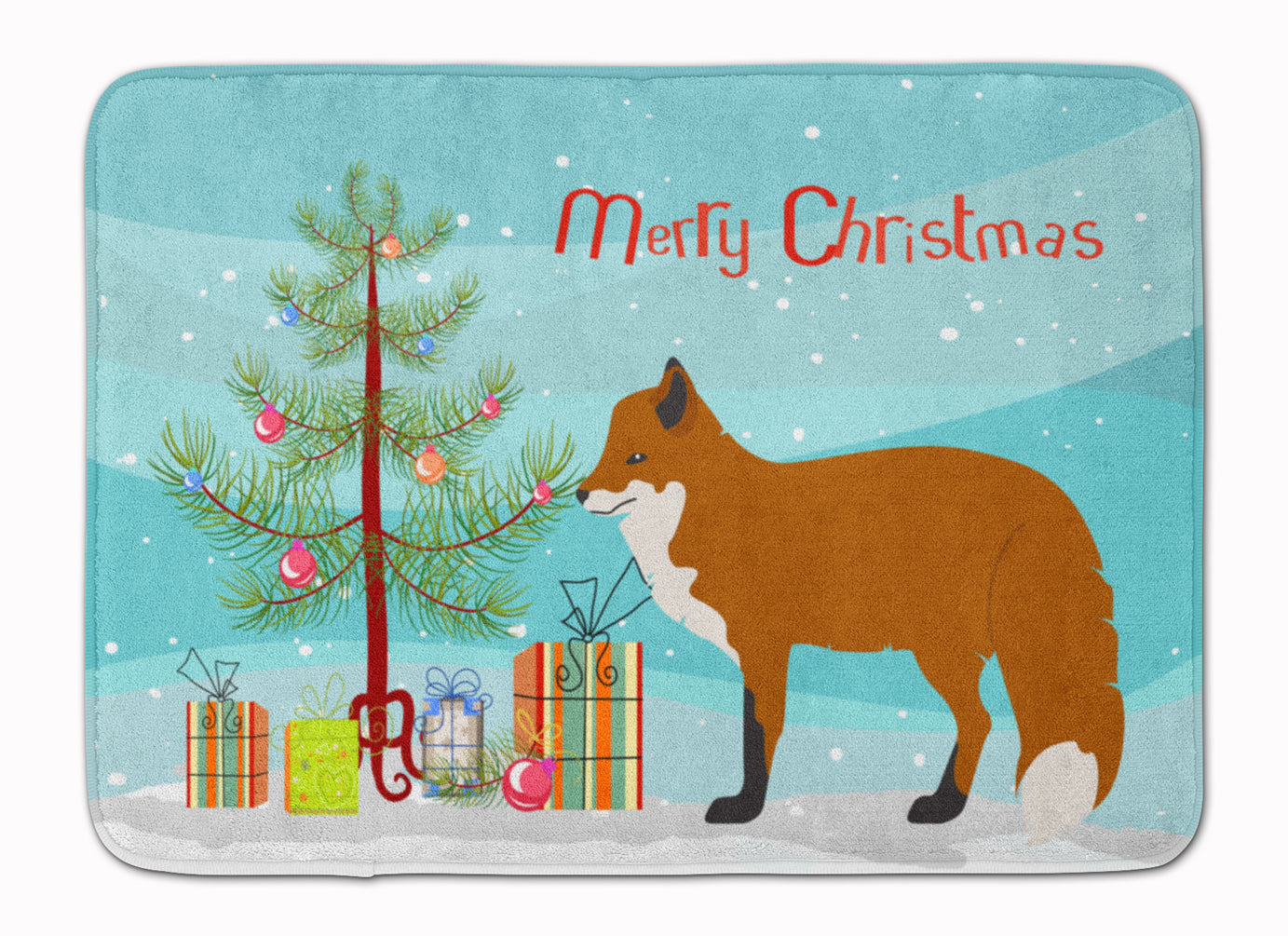 Red Fox Christmas Memory Foam Kitchen Mat Machine Washable Anti-Fatigue Cushion Comfort Bath or Kitchen Rug