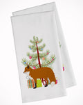 Red Fox Christmas Kitchen Towel Set of 2 White Dish Towels Decorative Bathroom Hand towel for Hand, Face, Hair, Yoga, Tea, Dishcloth, 19 X 28", White