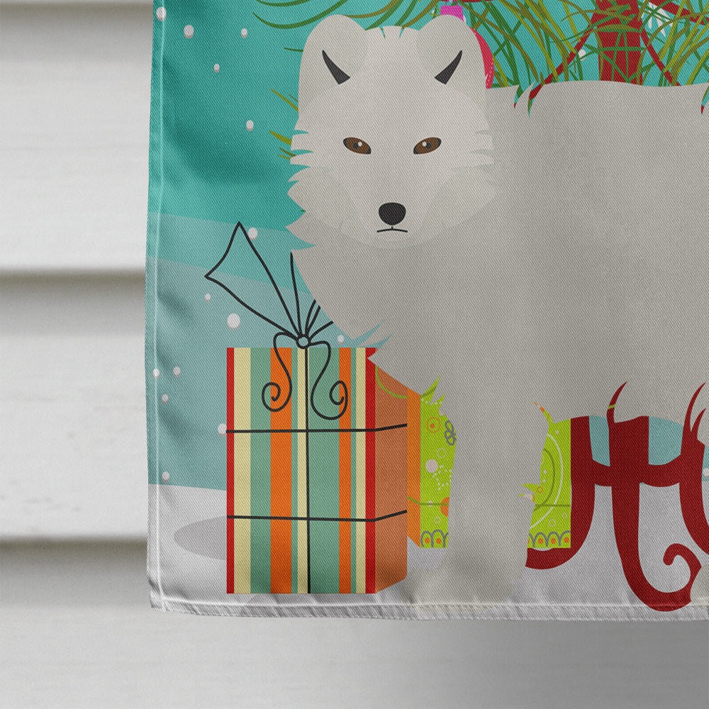 White Arctic Fox Christmas House Flag 28x40 Porch Sleeve Pole Decorative Outside Yard Banner Artwork Wall Hanging, Polyester