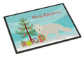 White Arctic Fox Christmas Doormat Indoor Outdoor 24H X 36W Front Door Mat Rugs for Entryway, Non Slip Washable Low Pile,