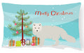 White Arctic Fox Christmas Decorative Throw Pillow 12x16 Indoor Outdoor Accent Cushion, Fabric Cover with Insert for Sofa, Bed, Porch & Living Room