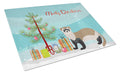 Ferret Christmas Cutting Board Tempered Glass Kitchen Cutting Surface, Heat Resistant Chopping, Non-Slip Feet, Food Prep & Serving