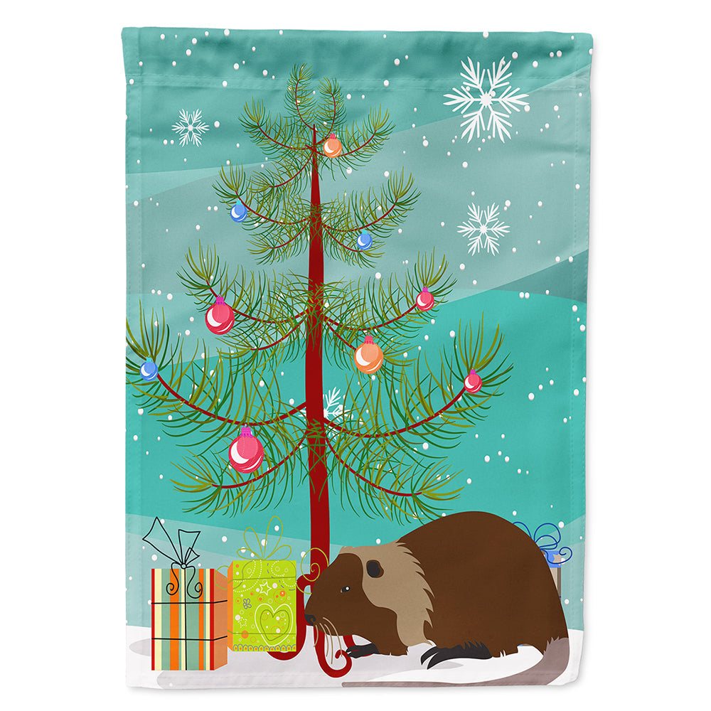 Coypu Nutria River Rat Christmas House Flag 28x40 Porch Sleeve Pole Decorative Outside Yard Banner Artwork Wall Hanging, Polyester