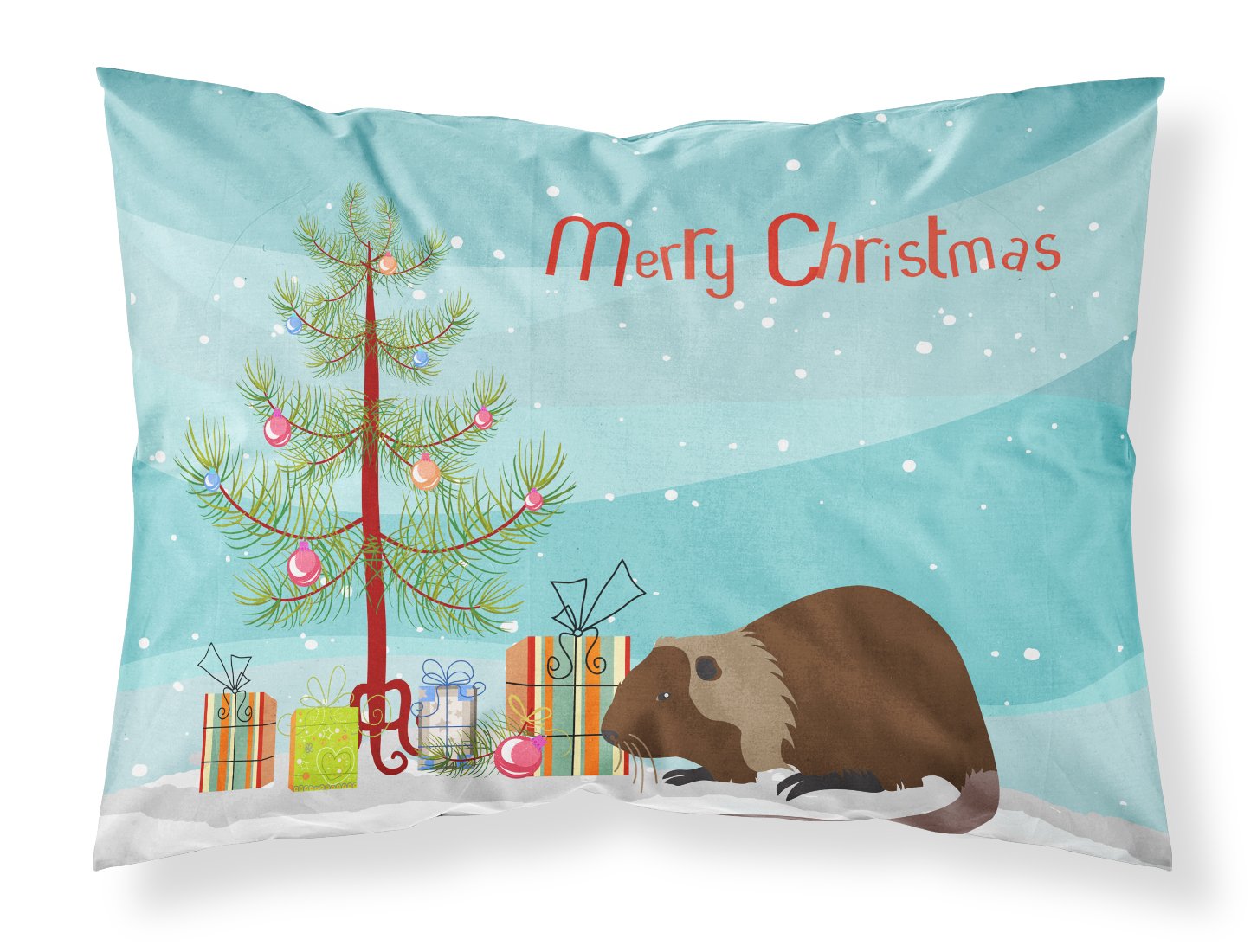 Coypu Nutria River Rat Christmas Standard Pillowcase Lightweight Super Soft Easy Care Decorative Artwork Pillowcase, Standard
