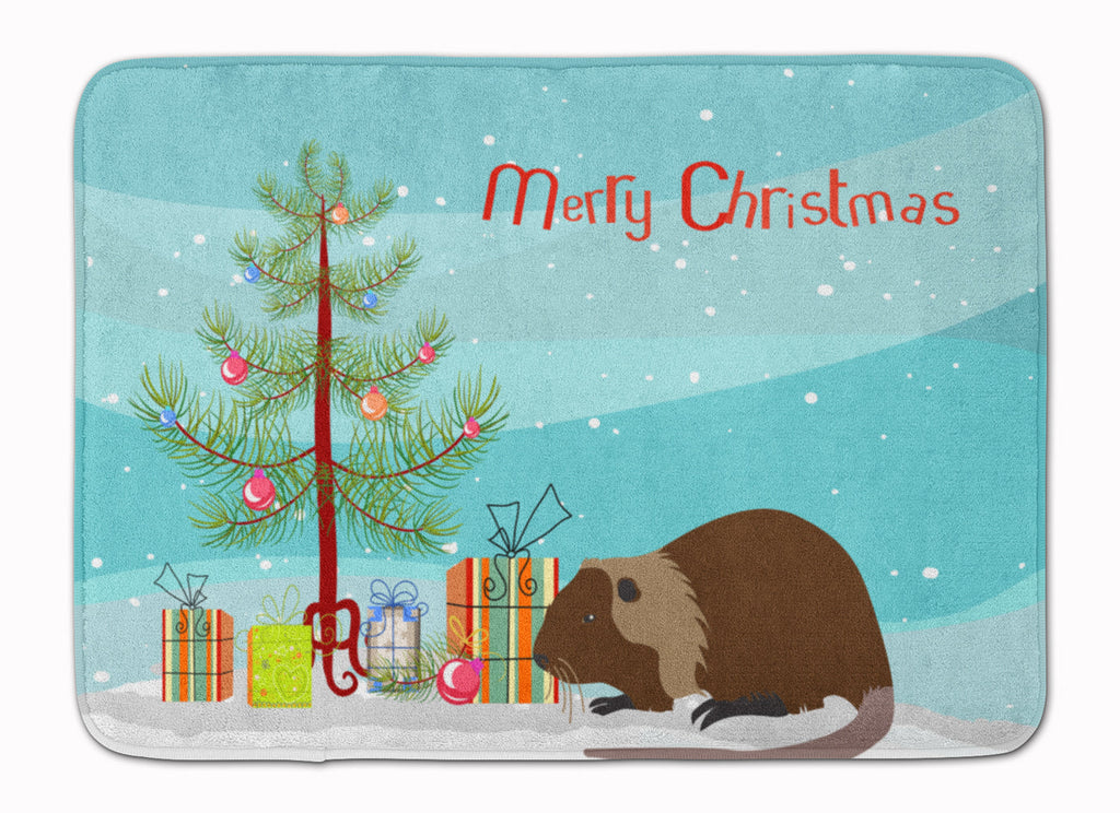 Coypu Nutria River Rat Christmas Memory Foam Kitchen Mat Machine Washable Anti-Fatigue Cushion Comfort Bath or Kitchen Rug