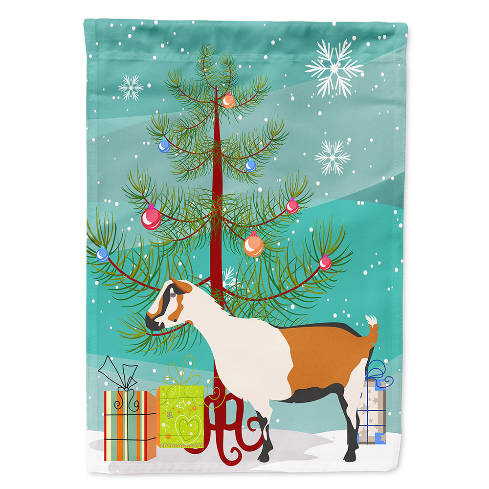 Alpine Goat Christmas House Flag 28x40 Porch Sleeve Pole Decorative Outside Yard Banner Artwork Wall Hanging, Polyester