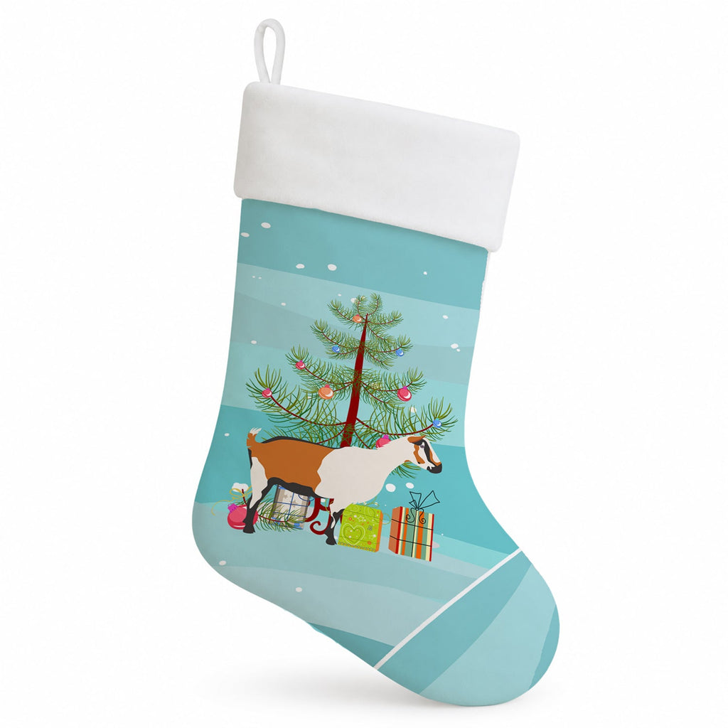 Alpine Goat Christmas Holiday Stocking Double-Sided Print, Polyester Suede,11x18, Made in USA