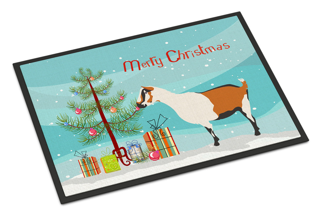 Alpine Goat Christmas Doormat Indoor Outdoor 24H X 36W Front Door Mat Rugs for Entryway, Non Slip Washable Low Pile,