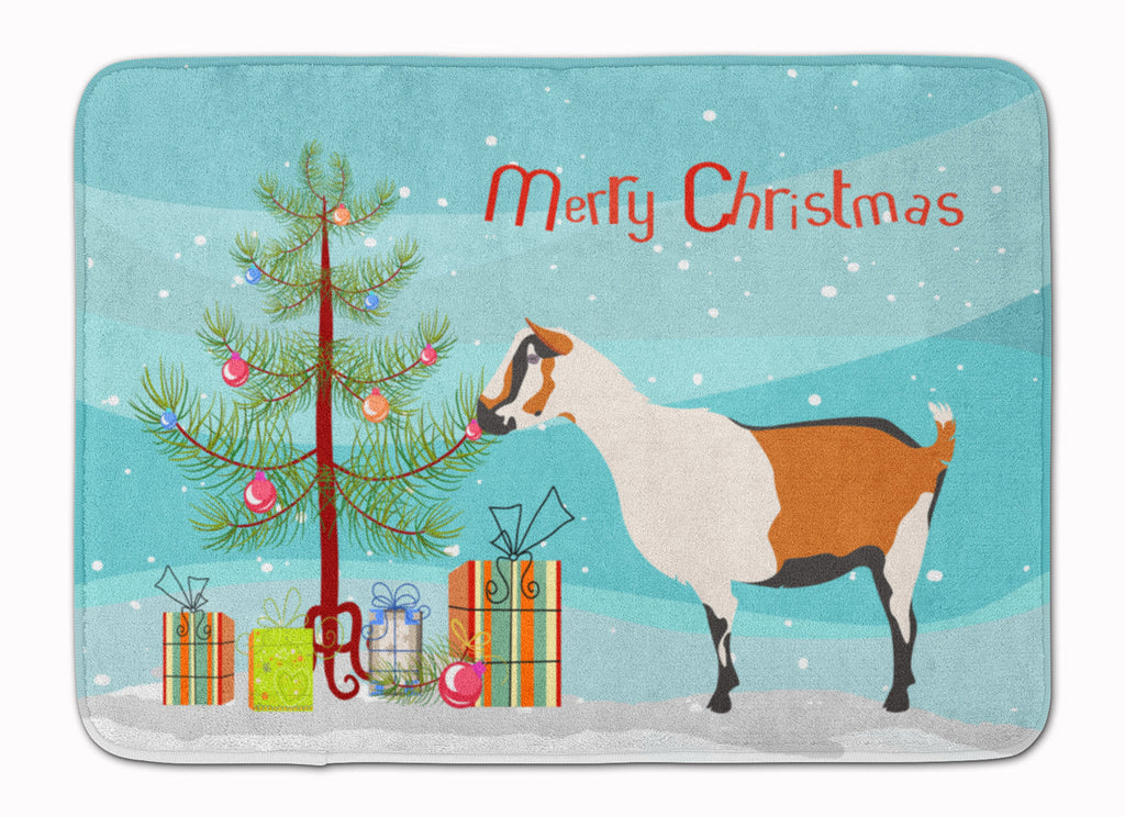 Alpine Goat Christmas Memory Foam Kitchen Mat Machine Washable Anti-Fatigue Cushion Comfort Bath or Kitchen Rug