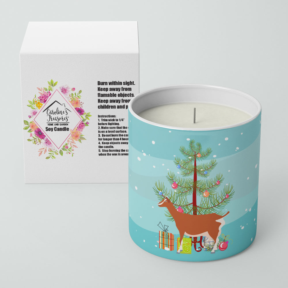 Toggenburger Goat Christmas Decorative Soy Candle Nature Soy Wax Essential Oil Home Decor Ideal for Bedroom Kitchen Bath Office Gift, 10 oz