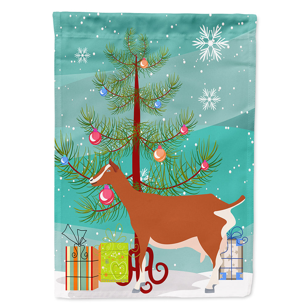 Toggenburger Goat Christmas House Flag 28x40 Porch Sleeve Pole Decorative Outside Yard Banner Artwork Wall Hanging, Polyester