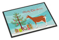 Toggenburger Goat Christmas Doormat Indoor Outdoor 24H X 36W Front Door Mat Rugs for Entryway, Non Slip Washable Low Pile,
