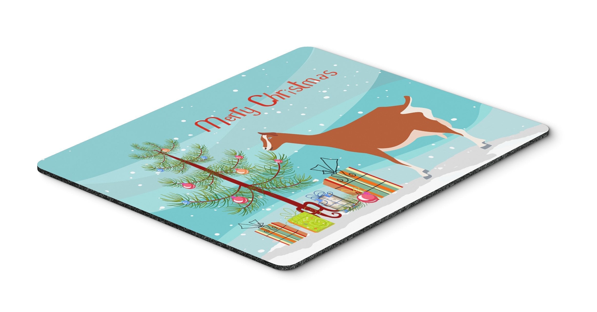 Toggenburger Goat Christmas Mouse Pad, Heat Resistant Trivet Hot Pad , Non Slip Rubber Desk Mat, Kitchen Counter Protector, Home Office Decor Gift