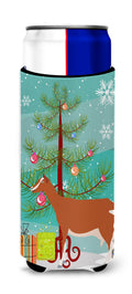 Toggenburger Goat Christmas Slim Can Hugger , Insulated Foam Hugger for 12 oz Slim Cans, Beer Bottles & Water Bottles, Printed in USA
