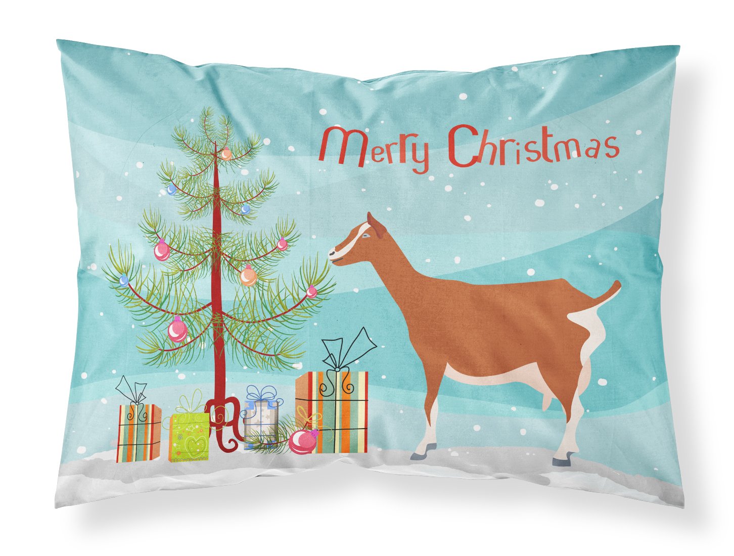 Toggenburger Goat Christmas Standard Pillowcase Lightweight Super Soft Easy Care Decorative Artwork Pillowcase, Standard