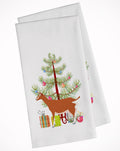 Toggenburger Goat Christmas Kitchen Towel Set of 2 White Dish Towels Decorative Bathroom Hand towel for Hand, Face, Hair, Yoga, Tea, Dishcloth, 19 X 28", White