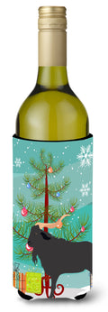 Verata Goat Christmas Wine Bottle Hugger Gift Sleeve for Standard 750 ml Bottles, Insulated Reusable Also Fits Mini Shot & Pint Bottles