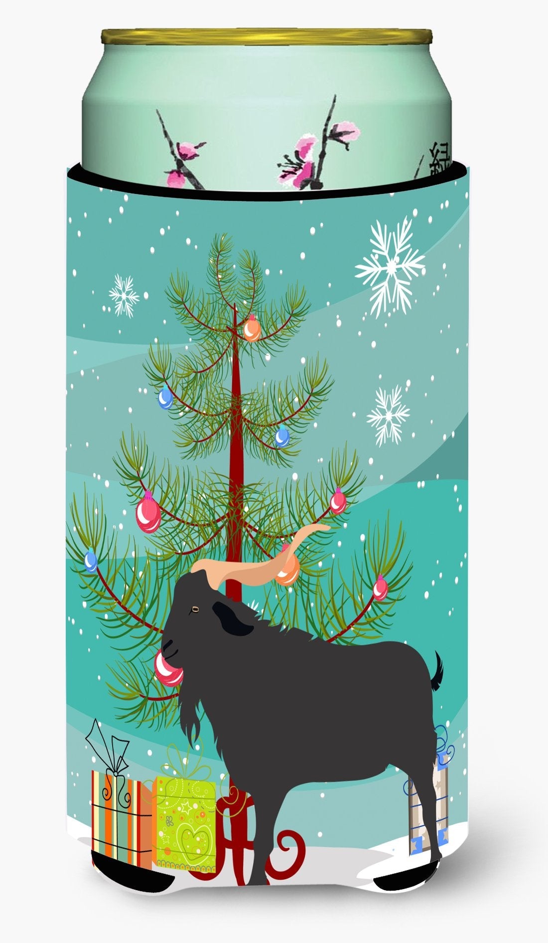 Verata Goat Christmas Tall Boy Hugger Can Cooler Sleeve Machine Washable Drink Collapsible Insulator Beverage Insulated Holder