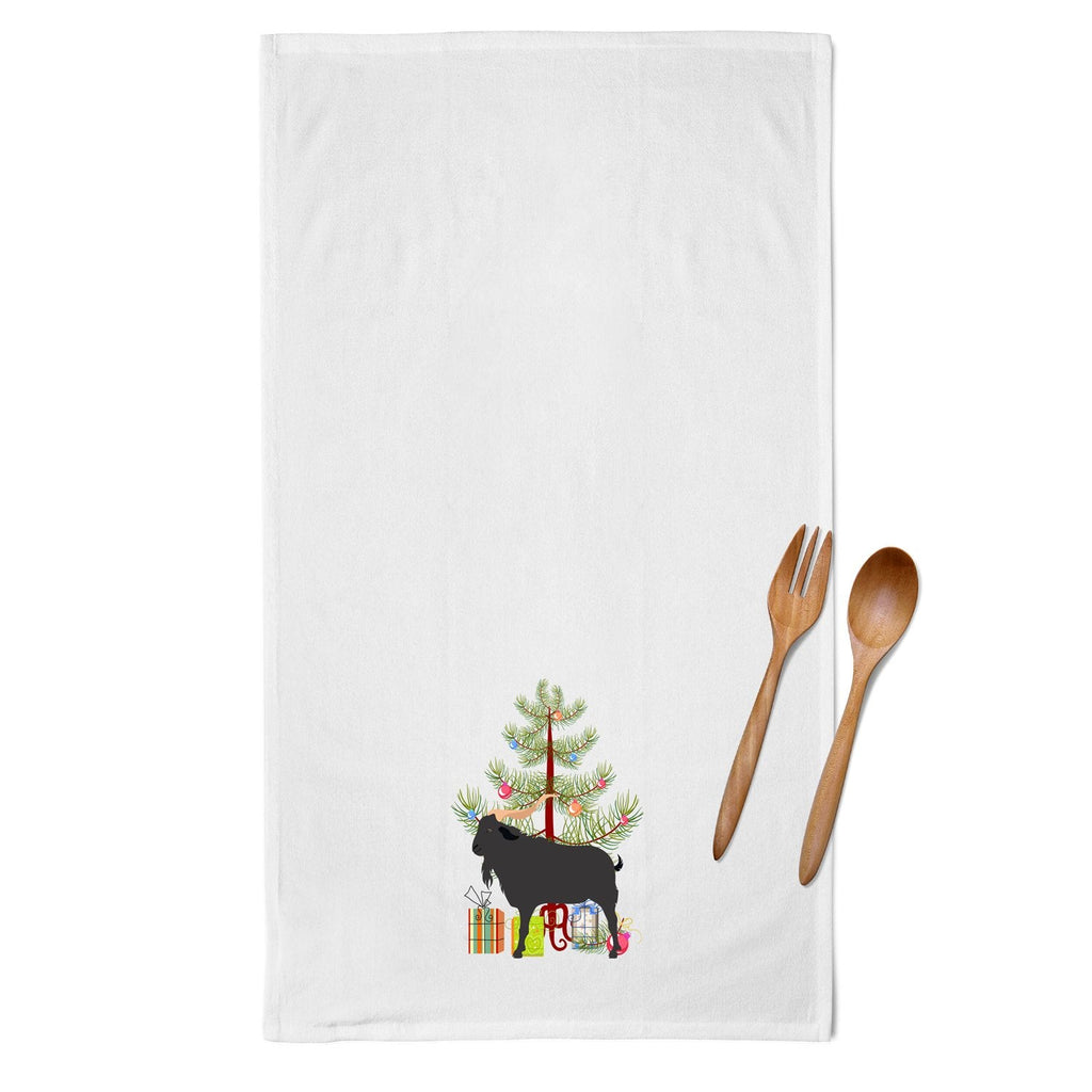 Verata Goat Christmas Kitchen Towel Set of 2 White Dish Towels Decorative Bathroom Hand towel for Hand, Face, Hair, Yoga, Tea, Dishcloth, 19 X 28", White