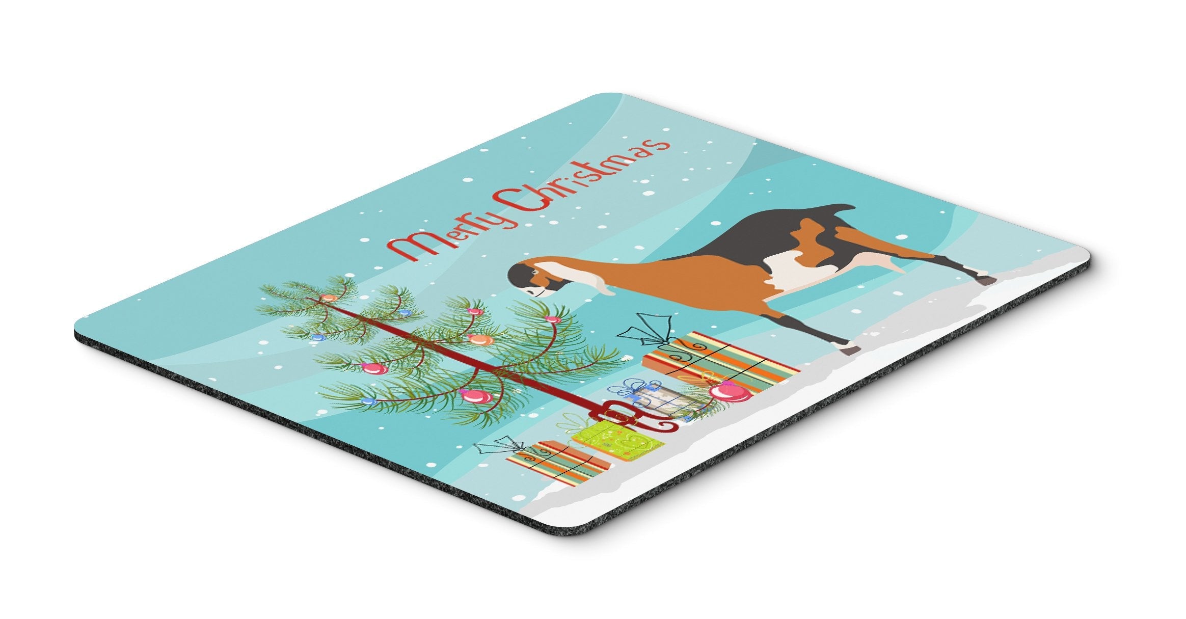 Anglo-nubian Nubian Goat Christmas Mouse Pad, Heat Resistant Trivet Hot Pad , Non Slip Rubber Desk Mat, Kitchen Counter Protector, Home Office Decor Gift