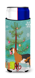 Anglo-nubian Nubian Goat Christmas Slim Can Hugger , Insulated Foam Hugger for 12 oz Slim Cans, Beer Bottles & Water Bottles, Printed in USA