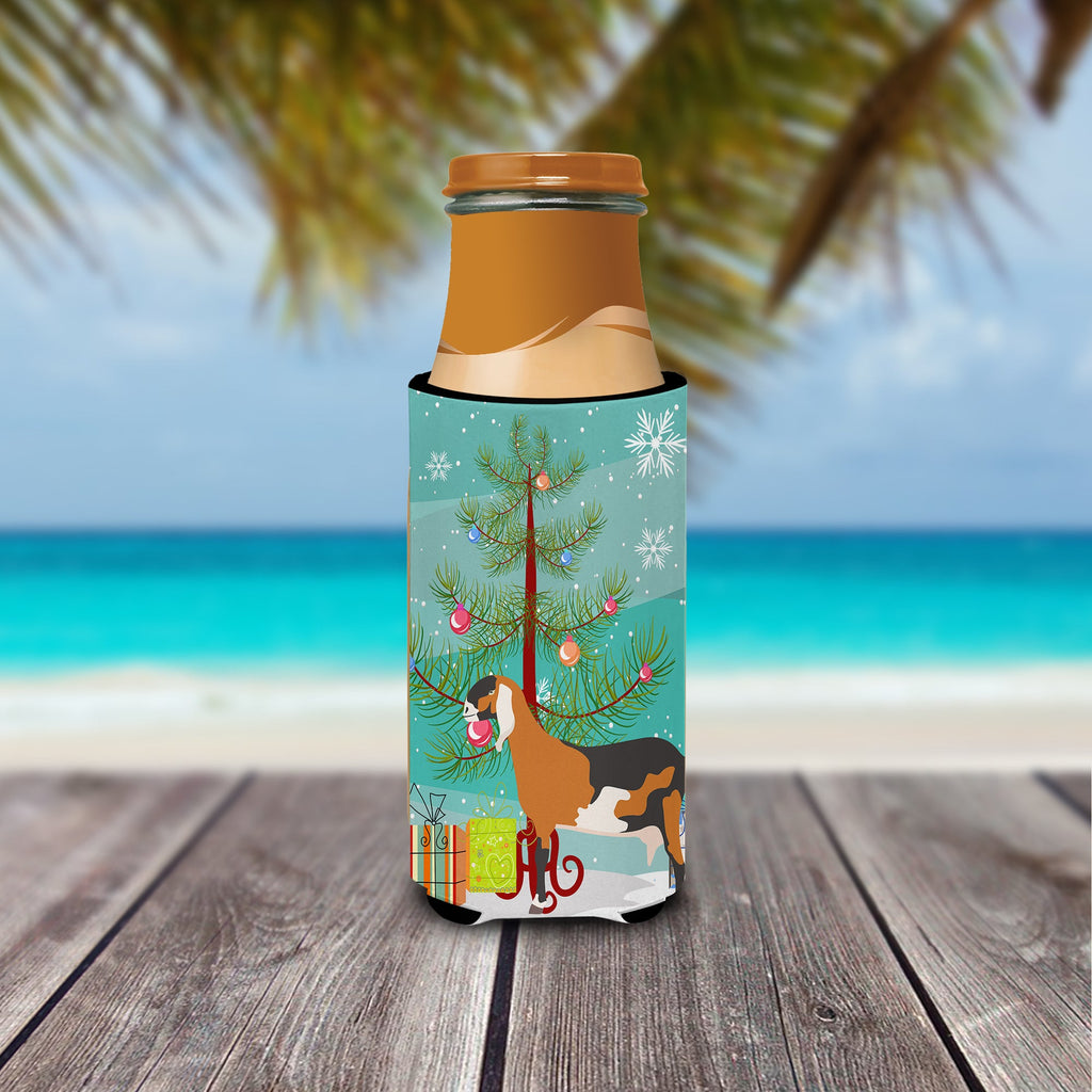 Anglo-nubian Nubian Goat Christmas Slim Can Hugger , Insulated Foam Hugger for 12 oz Slim Cans, Beer Bottles & Water Bottles, Printed in USA