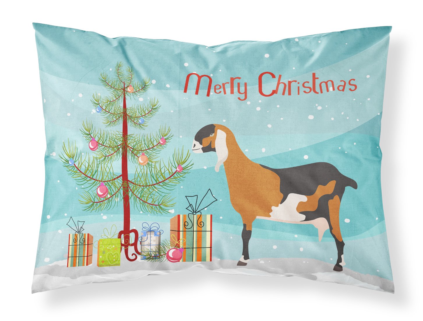 Anglo-nubian Nubian Goat Christmas Standard Pillowcase Lightweight Super Soft Easy Care Decorative Artwork Pillowcase, Standard