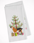 Anglo-nubian Nubian Goat Christmas Kitchen Towel Set of 2 White Dish Towels Decorative Bathroom Hand towel for Hand, Face, Hair, Yoga, Tea, Dishcloth, 19 X 28", White